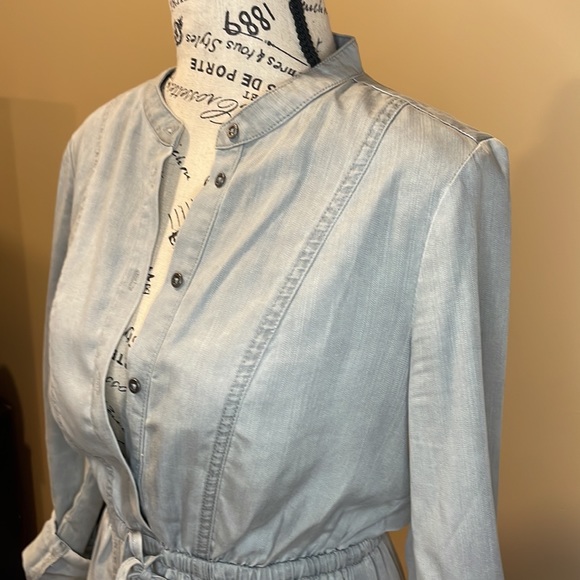 Lucky Brand Gray Chambray Shirt Dress - Picture 4 of 6